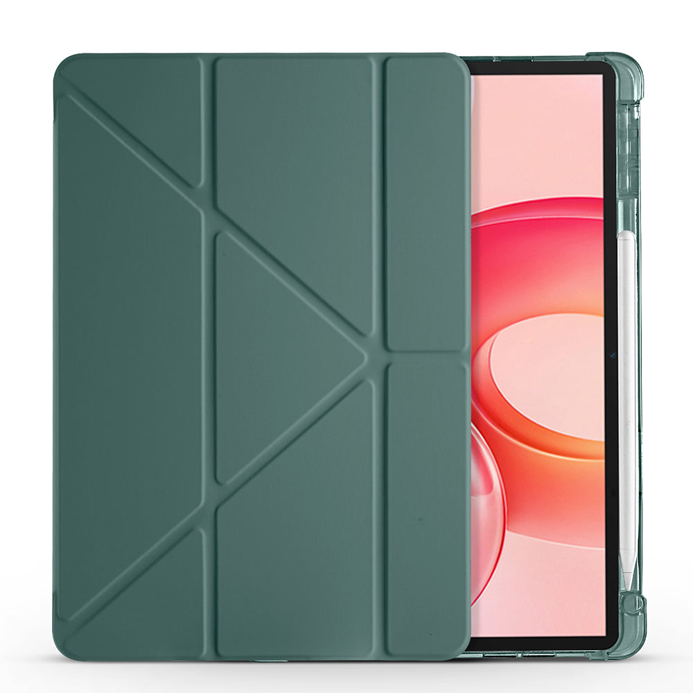 Honor Pad 10 12.1 Kılıf Zore Tri Folding Kalem Bölmeli Standlı Kılıf Mavi