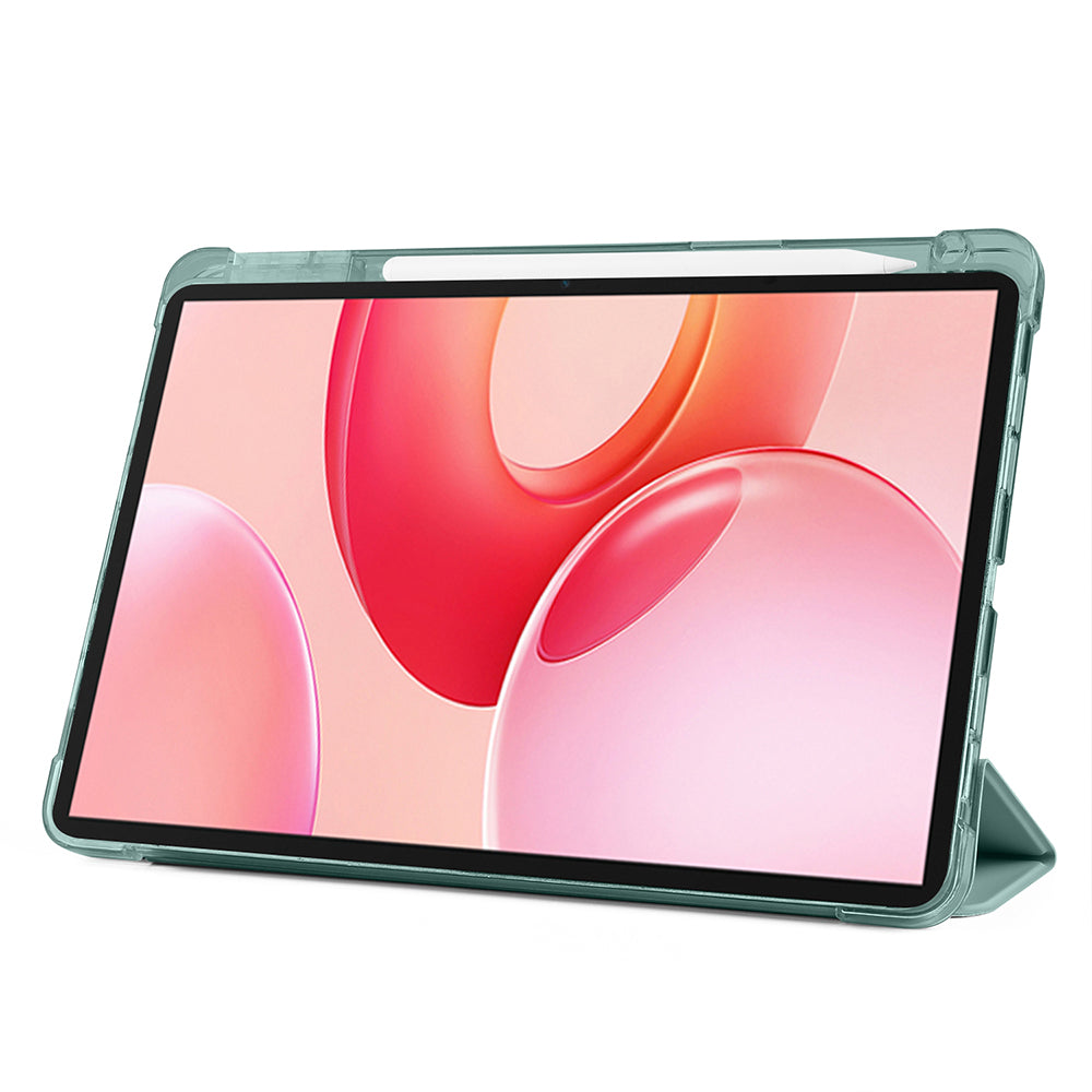 Honor Pad 10 12.1 Kılıf Zore Tri Folding Kalem Bölmeli Standlı Kılıf Koyu Yeşil