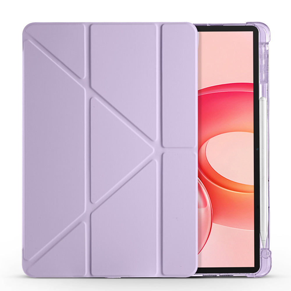Honor Pad 10 12.1 Kılıf Zore Tri Folding Kalem Bölmeli Standlı Kılıf Mavi