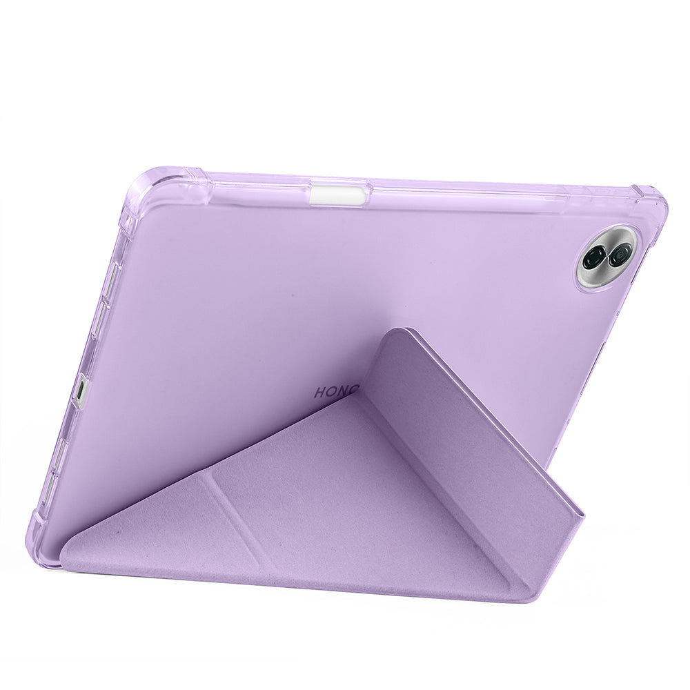 Honor Pad 10 12.1 Kılıf Zore Tri Folding Kalem Bölmeli Standlı Kılıf Lacivert