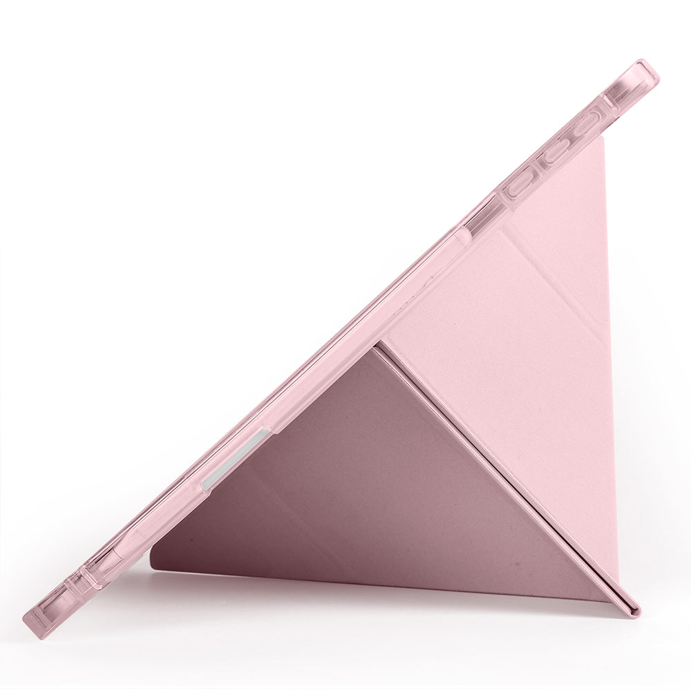 Honor Pad 10 12.1 Kılıf Zore Tri Folding Kalem Bölmeli Standlı Kılıf Rose Gold