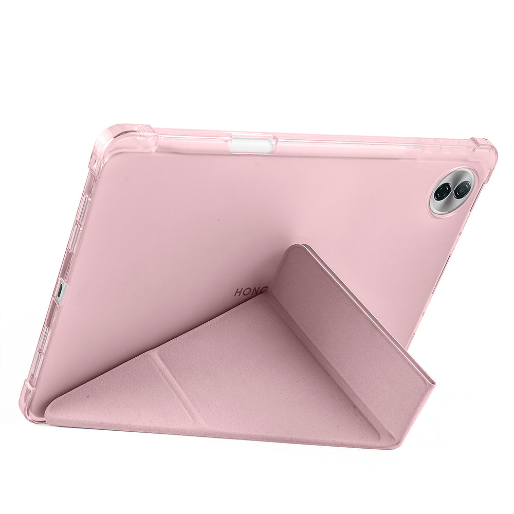 Honor Pad 10 12.1 Kılıf Zore Tri Folding Kalem Bölmeli Standlı Kılıf Mavi