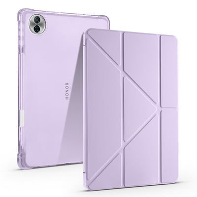Honor Pad 10 12.1 Kılıf Zore Tri Folding Kalem Bölmeli Standlı Kılıf Lila