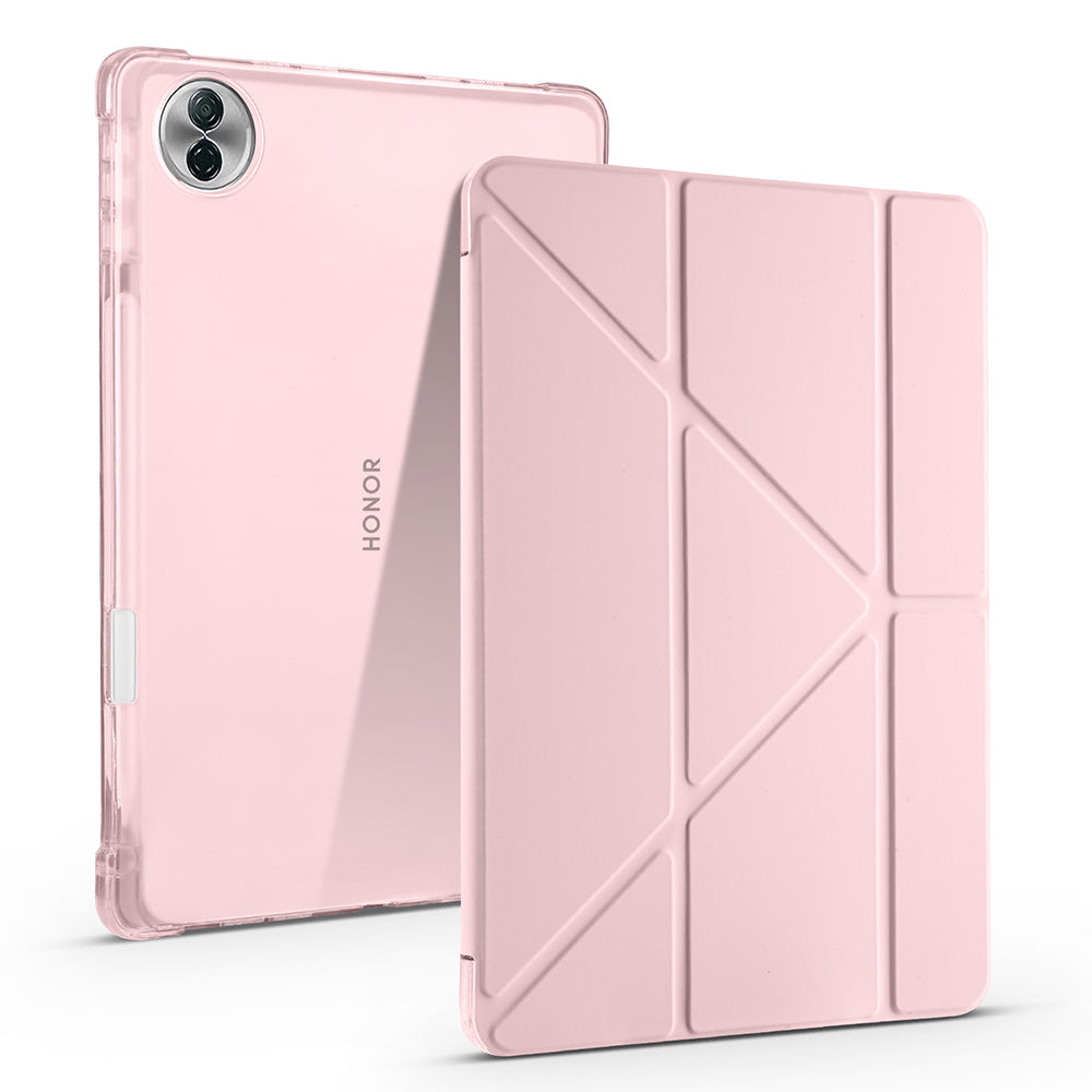 Honor Pad 10 12.1 Kılıf Zore Tri Folding Kalem Bölmeli Standlı Kılıf Rose Gold