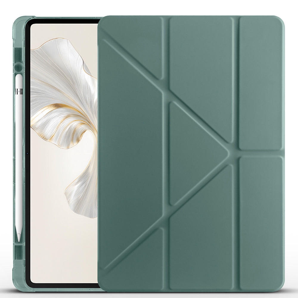 Honor Pad 9 Kılıf Zore Tri Folding Kalem Bölmeli Standlı Kılıf Gri