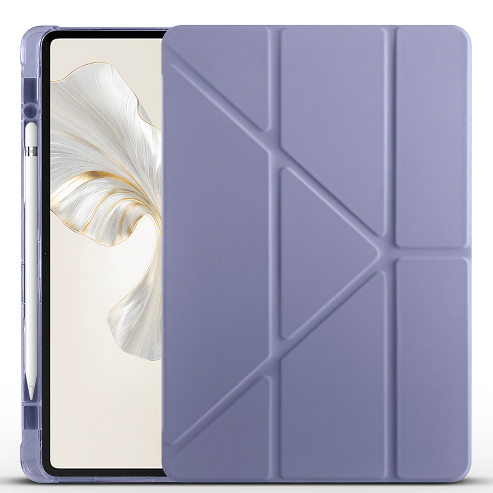 Honor Pad 9 Kılıf Zore Tri Folding Kalem Bölmeli Standlı Kılıf Gri
