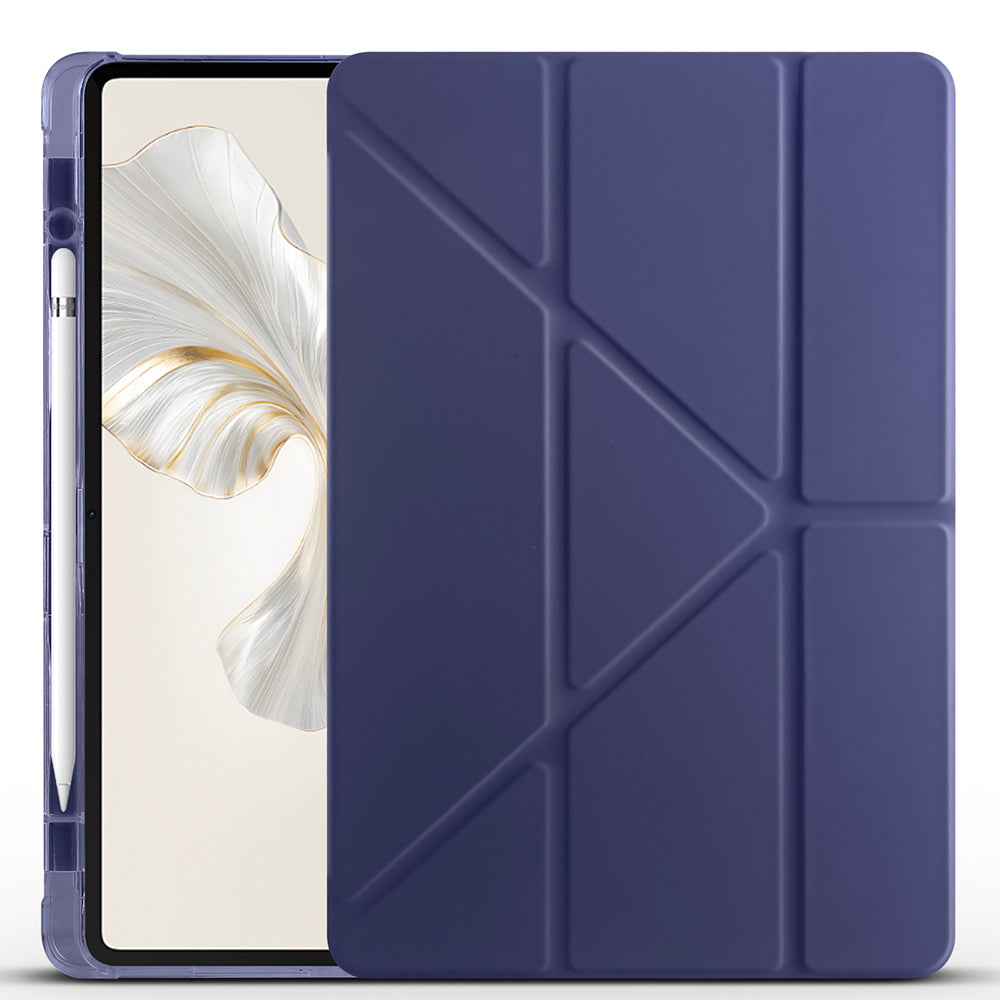 Honor Pad 9 Kılıf Zore Tri Folding Kalem Bölmeli Standlı Kılıf Mavi