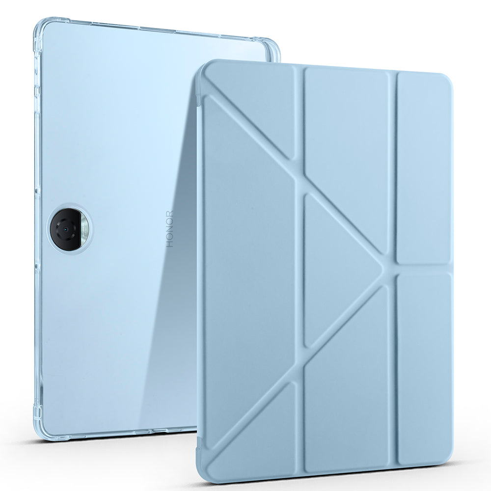 Honor Pad 9 Kılıf Zore Tri Folding Kalem Bölmeli Standlı Kılıf Gri
