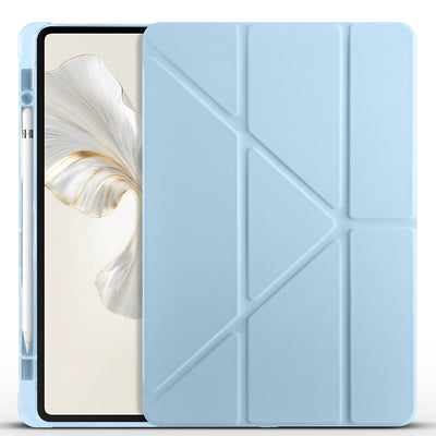 Honor Pad 9 Kılıf Zore Tri Folding Kalem Bölmeli Standlı Kılıf Mavi