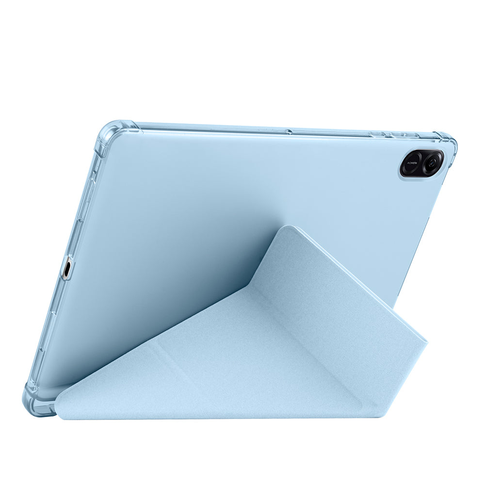 Honor Pad X8A Kılıf Zore Tri Folding Kalem Bölmeli Standlı Kılıf Mavi