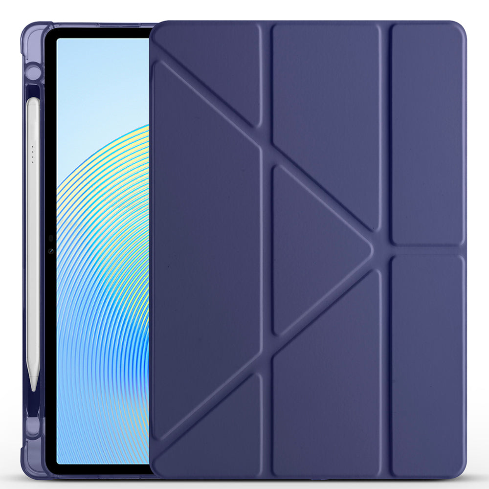 Honor Pad X8A Kılıf Zore Tri Folding Kalem Bölmeli Standlı Kılıf Mor
