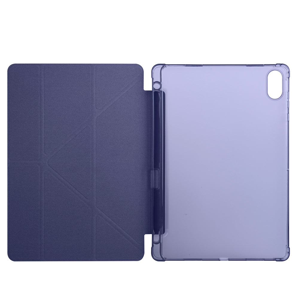 Honor Pad X8A Kılıf Zore Tri Folding Kalem Bölmeli Standlı Kılıf Mor
