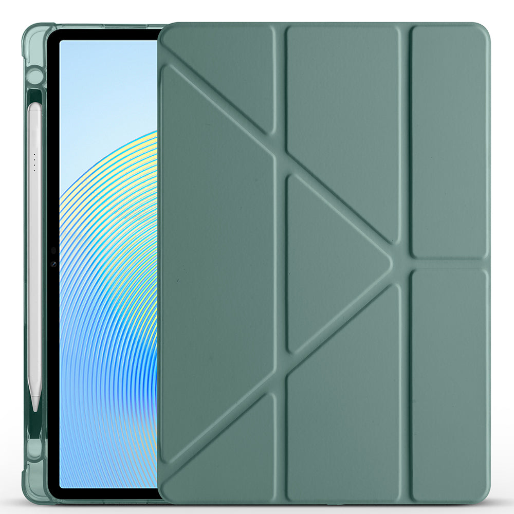 Honor Pad X8A Kılıf Zore Tri Folding Kalem Bölmeli Standlı Kılıf Siyah