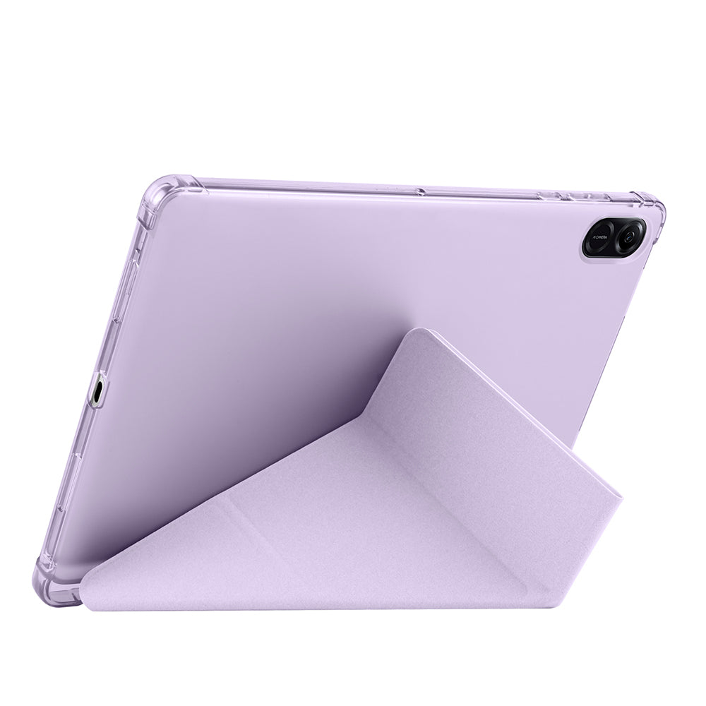 Honor Pad X8A Kılıf Zore Tri Folding Kalem Bölmeli Standlı Kılıf Mor