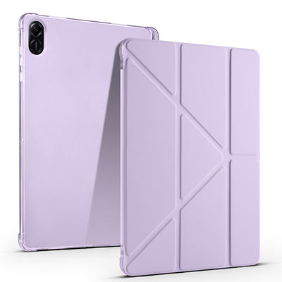 Honor Pad X8A Kılıf Zore Tri Folding Kalem Bölmeli Standlı Kılıf Lila