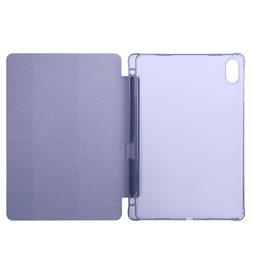 Honor Pad X8A Kılıf Zore Tri Folding Kalem Bölmeli Standlı Kılıf Mor