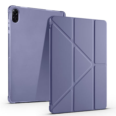 Honor Pad X8A Kılıf Zore Tri Folding Kalem Bölmeli Standlı Kılıf Mor