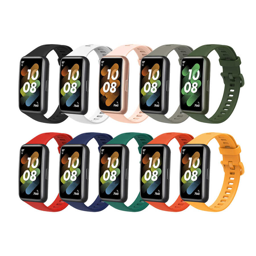 Huawei Band 7 KRD-71 Silikon Kordon Kırmızı