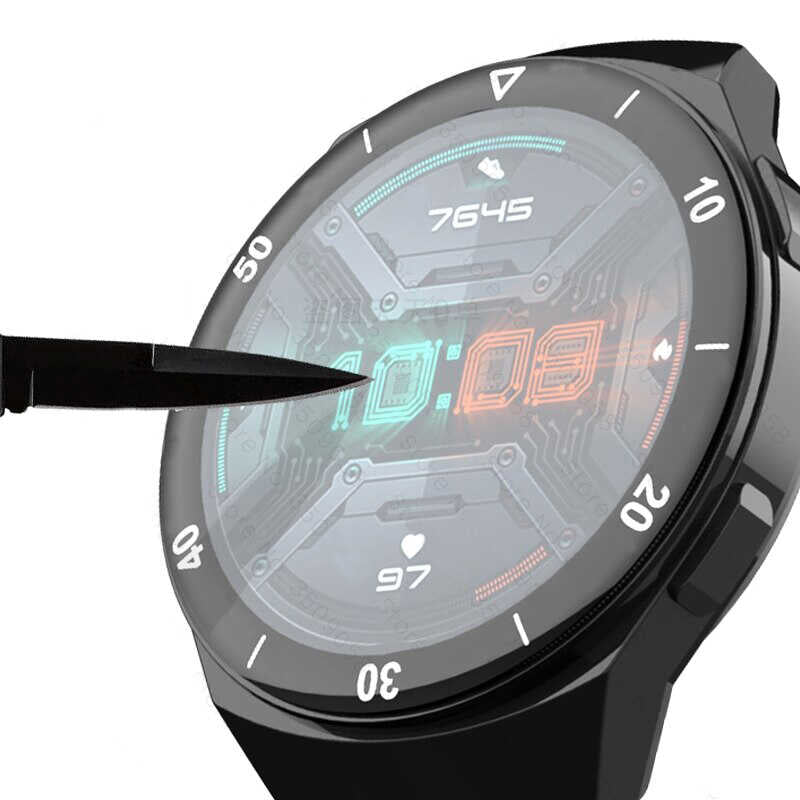 Huawei GT 2E 46mm Sport PMMA Pet Saat Ekran Koruyucu Siyah
