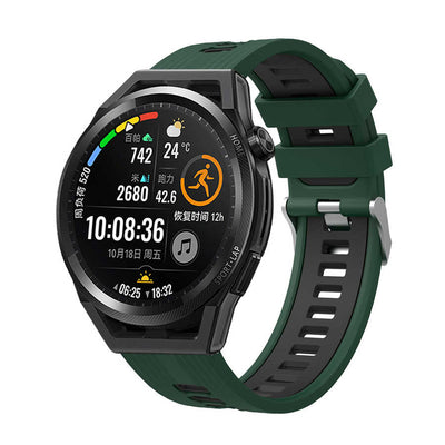 Huawei GT2 42mm KRD-55 Silikon Kordon Yeşil-Siyah