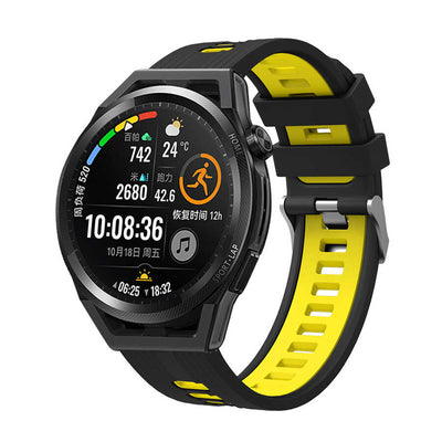 Huawei GT2 42mm KRD-55 Silikon Kordon Siyah-Sarı