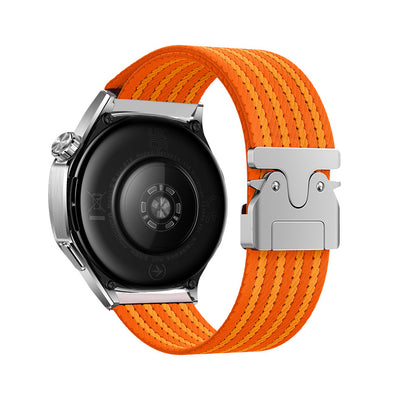 Huawei GT2 46mm Zore KRD-133 22mm Naylon Kumaş Hasır Örgülü Kordon Turuncu