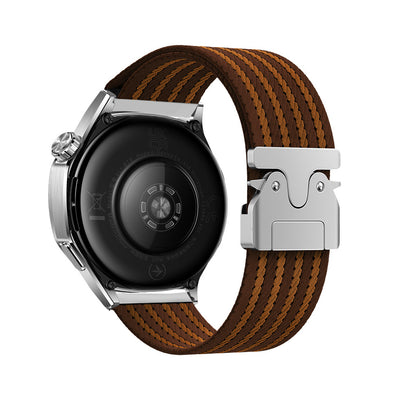 Huawei GT2 46mm Zore KRD-133 22mm Naylon Kumaş Hasır Örgülü Kordon Kahverengi