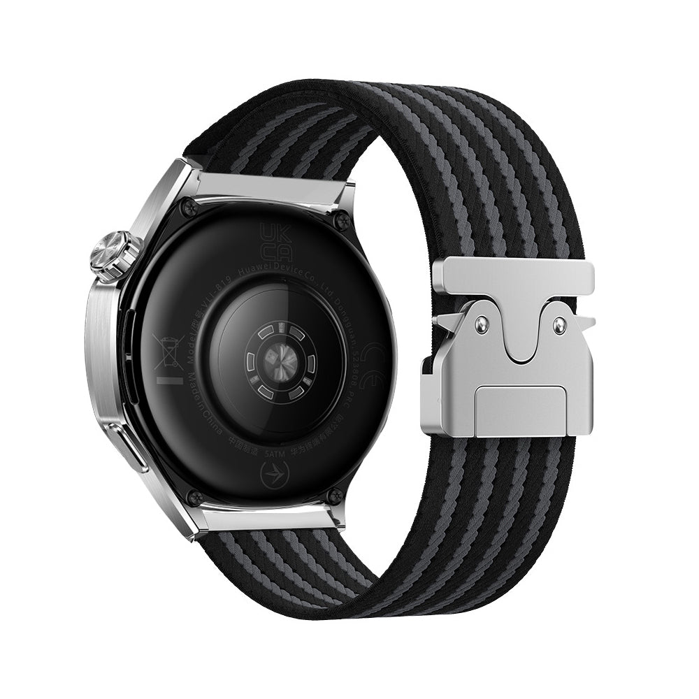 Huawei GT2 46mm Zore KRD-133 22mm Naylon Kumaş Hasır Örgülü Kordon Siyah