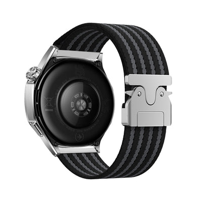 Huawei GT2 46mm Zore KRD-133 22mm Naylon Kumaş Hasır Örgülü Kordon Siyah