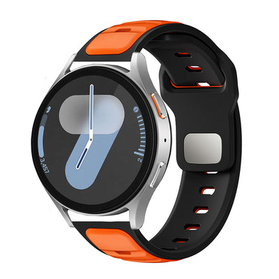 Huawei GT2 46mm Zore KRD-135 22mm Silikon Kordon Strap Kayış Siyah-Turuncu