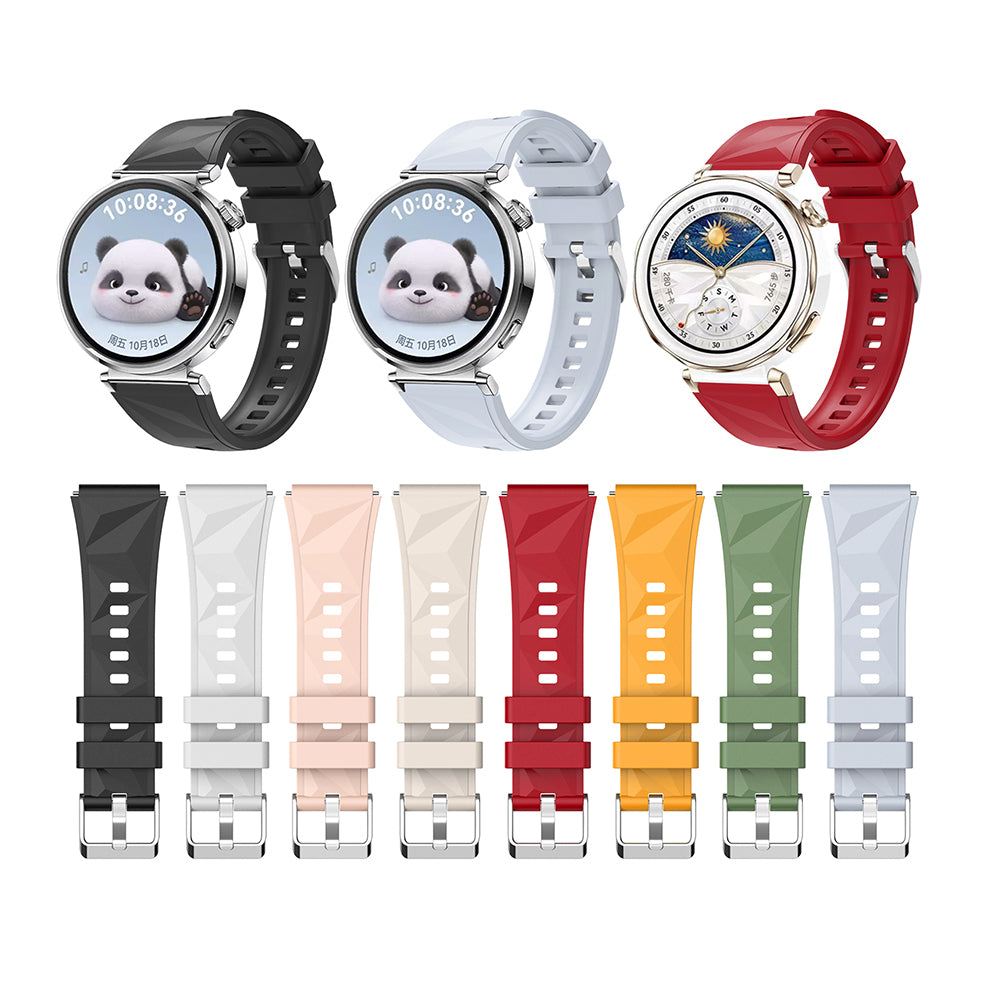 Huawei GT4 41mm Zore KRD-129 18mm Silikon Kordon Strap Kayış Buz Mavisi