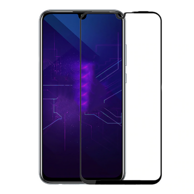 Huawei Honor 20 Lite Zore Kenarları Kırılmaya Dayanıklı Cam Ekran Koruyucu Siyah