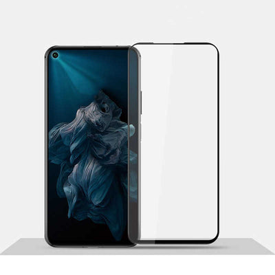 Huawei Honor 20 Zore Kenarları Kırılmaya Dayanıklı Cam Ekran Koruyucu Siyah