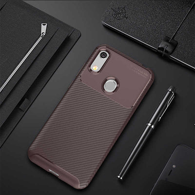 Huawei Honor 8A Kılıf Zore Negro Silikon Kapak Kahverengi