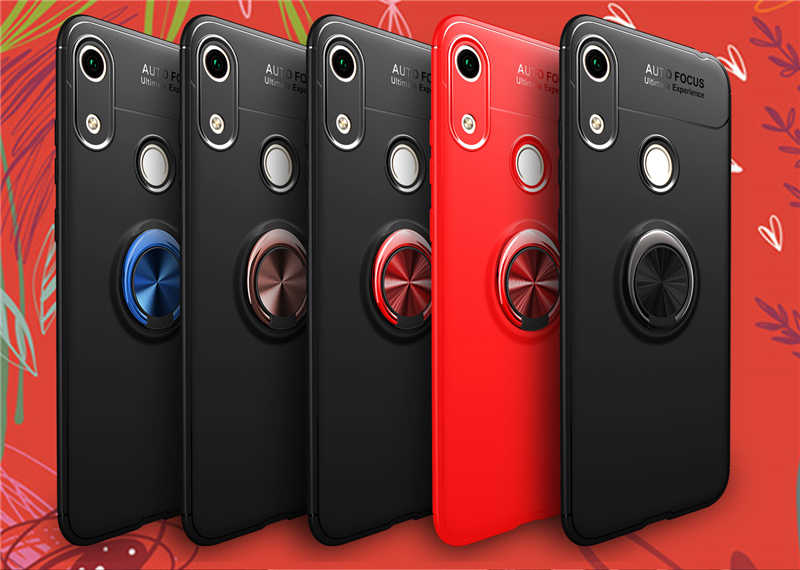 Huawei Honor 8A Kılıf Zore Ravel Silikon Kapak Siyah-Mavi