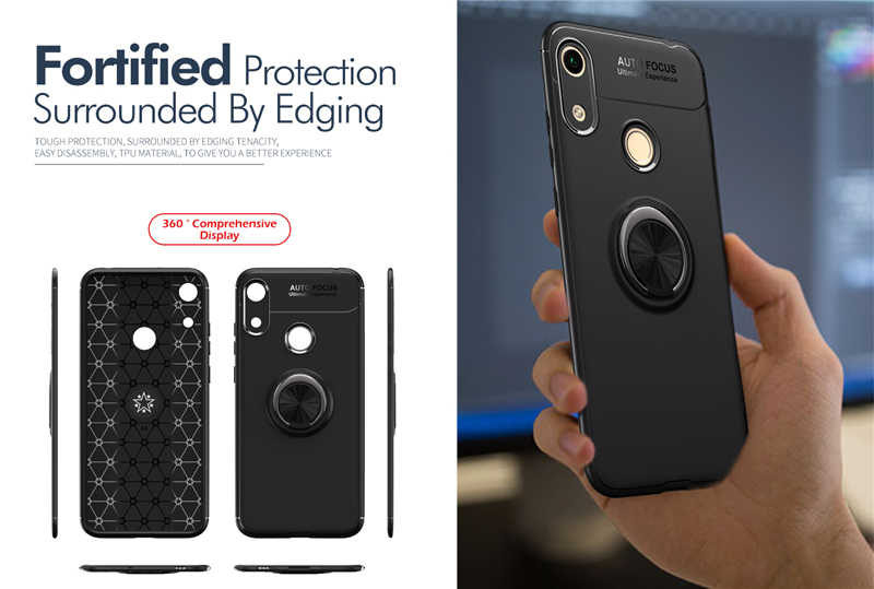 Huawei Honor 8A Kılıf Zore Ravel Silikon Kapak Siyah-Rose Gold