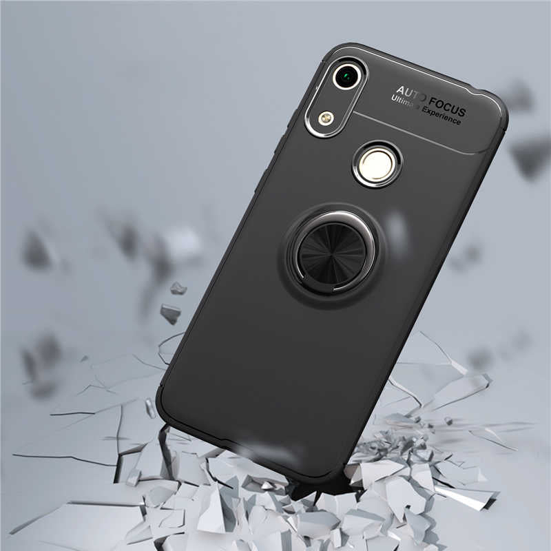 Huawei Honor 8A Kılıf Zore Ravel Silikon Kapak Siyah-Mavi