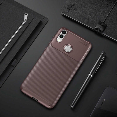 Huawei Honor 8C Kılıf Zore Negro Silikon Kapak Kahverengi