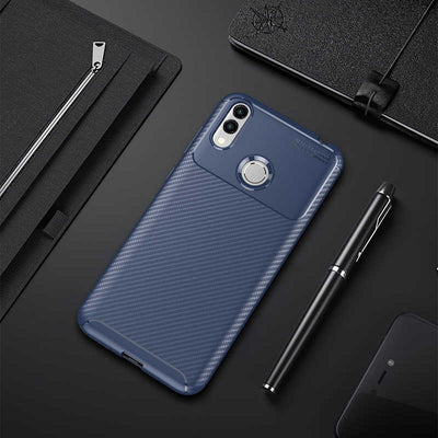 Huawei Honor 8C Kılıf Zore Negro Silikon Kapak Lacivert