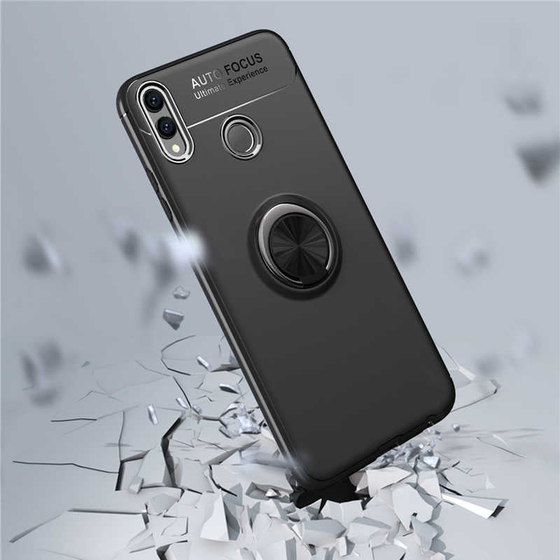 Huawei Honor 8C Kılıf Zore Ravel Silikon Kapak Siyah-Mavi