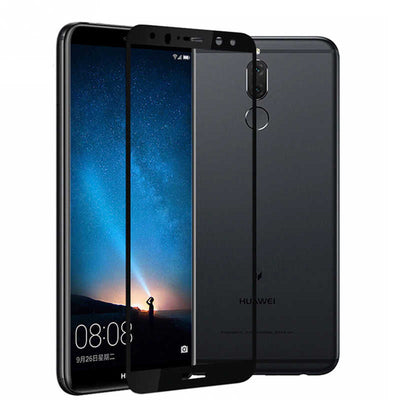 Huawei Mate 10 Lite Zore Kenarları Kırılmaya Dayanıklı Cam Ekran Koruyucu Siyah