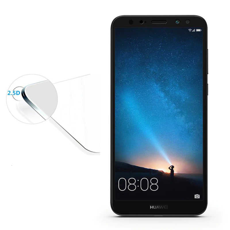 Huawei Mate 10 Lite Zore Kenarları Kırılmaya Dayanıklı Cam Ekran Koruyucu Siyah