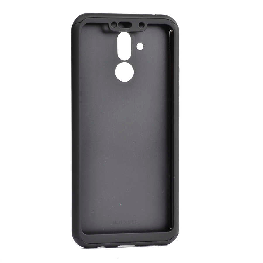 Huawei Mate 20 Lite Kılıf Zore 360 3 Parçalı Rubber Kapak Siyah