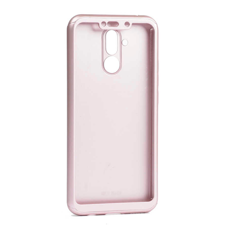 Huawei Mate 20 Lite Kılıf Zore 360 3 Parçalı Rubber Kapak Rose Gold