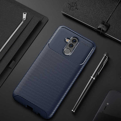 Huawei Mate 20 Lite Kılıf Zore Negro Silikon Kapak Lacivert