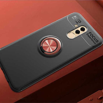 Huawei Mate 20 Lite Kılıf Zore Ravel Silikon Kapak Siyah-Rose Gold
