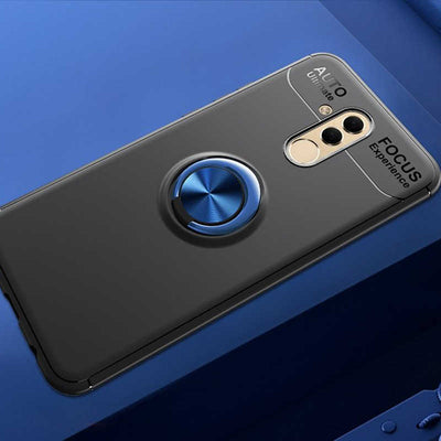 Huawei Mate 20 Lite Kılıf Zore Ravel Silikon Kapak Siyah-Mavi