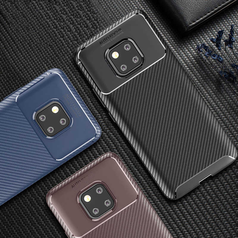 Huawei Mate 20 Pro Kılıf Zore Negro Silikon Kapak Kahverengi