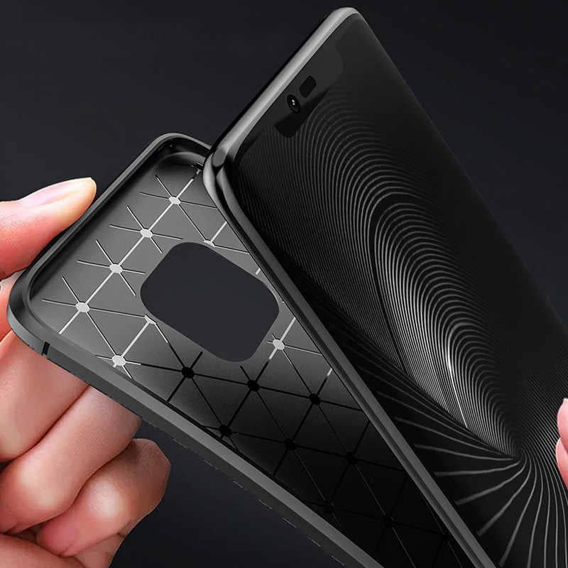 Huawei Mate 20 Pro Kılıf Zore Negro Silikon Kapak Kahverengi