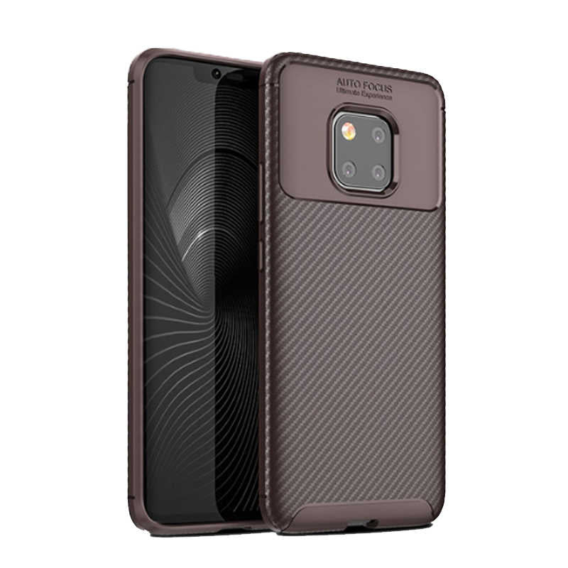 Huawei Mate 20 Pro Kılıf Zore Negro Silikon Kapak Kahverengi